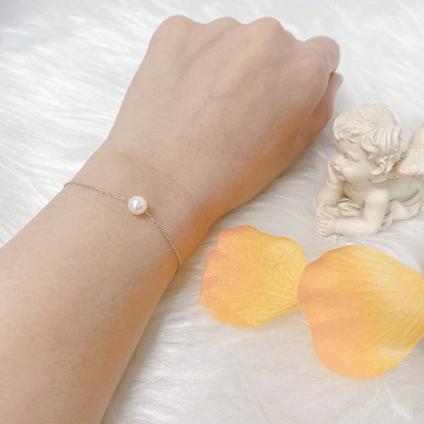 天使的禮物-純美珍珠銀手鏈及18K金戒指